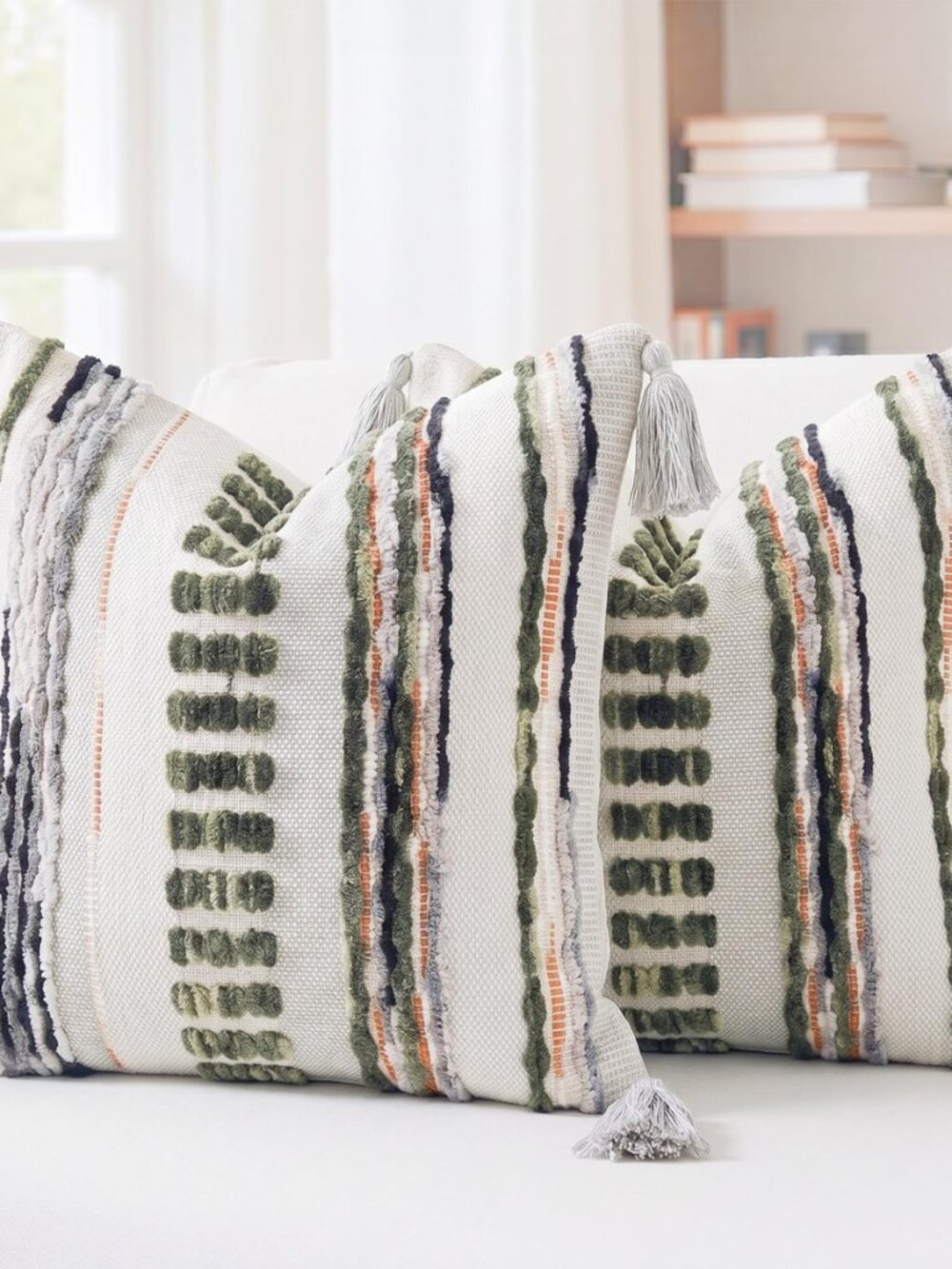 Boho Throw Pillow Covers 18x18 Aesthetic Neutral Boucle Couch Pillow Cover